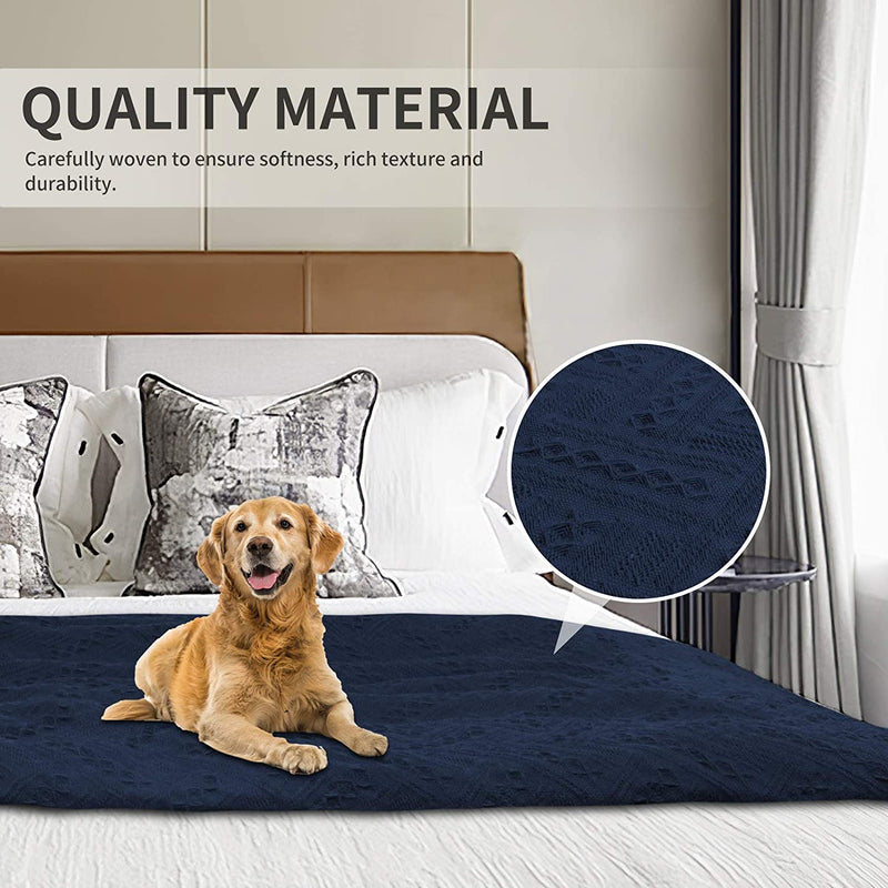 Easy-Going Geometrical Jacquard Sofa Cover, Couch Covers for Armchair Couch, L Shape Sectional Couch Covers for Dogs, Washable Luxury Bed Blanket, Furniture Protector for Pets,Kids(71X 102 Inch,Navy) Home & Garden > Decor > Chair & Sofa Cushions Easy-Going   