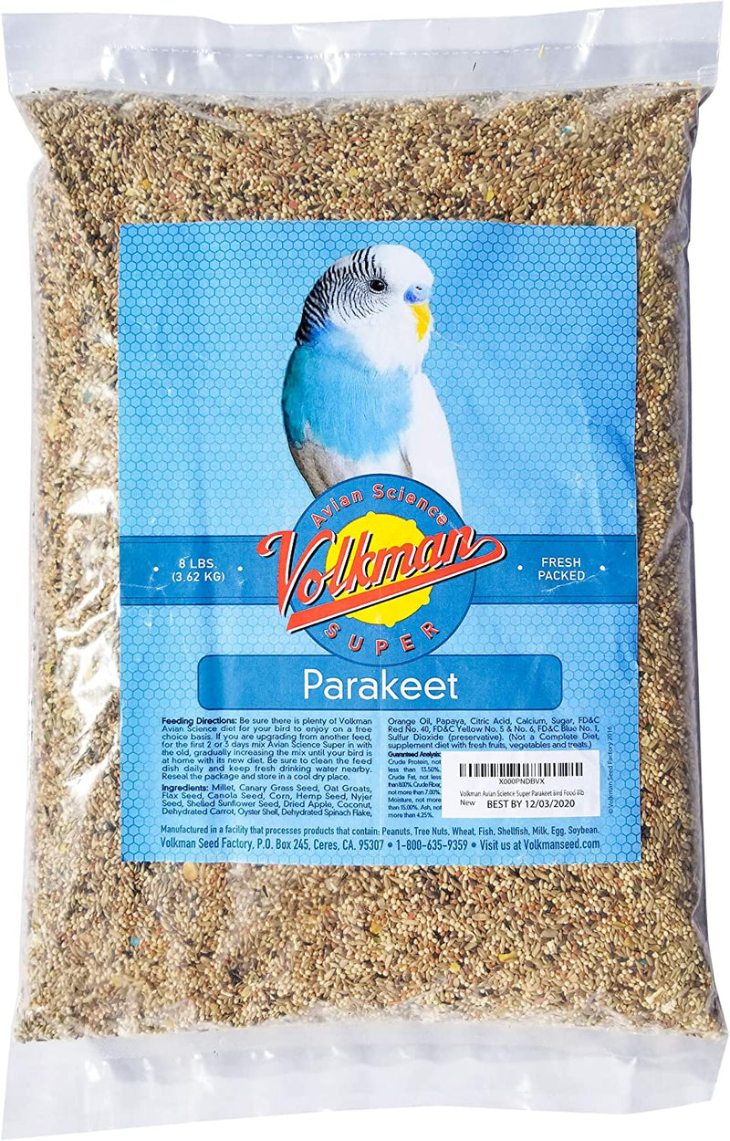 Volkman Avian Science Super Parakeet Bird Food 4Lb Animals & Pet Supplies > Pet Supplies > Bird Supplies > Bird Food Seed Company 8 Pound (Pack of 1)  