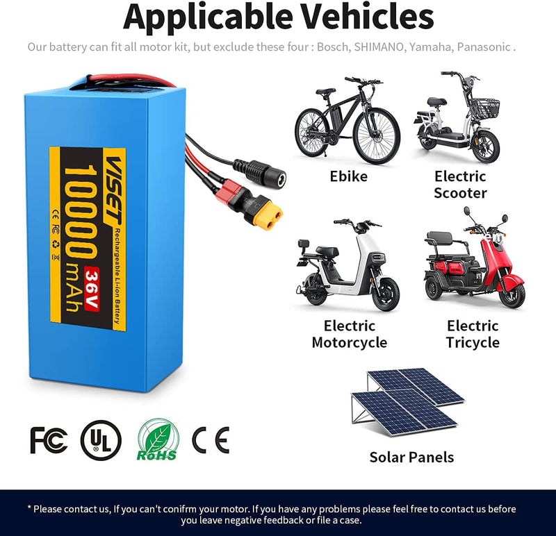 H HAILONG 48V 36V Lithium Battery/36V Ebike Battery, Ebike Battery 10AH 14AH 20AH 25AH with 2A Charger, T-Plug, XT60 Connector and 20A BMS for 250W-800W Ebike Battery/Ebike Kit Sporting Goods > Outdoor Recreation > Cycling > Bicycles H HAILONG   