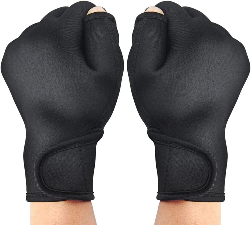 Aquatic Gloves Swimming Training Webbed Swim Gloves for Men Women Adult Children Aquatic Fitness Water Resistance Training Black S. Sporting Goods > Outdoor Recreation > Boating & Water Sports > Swimming > Swim Gloves Beito   