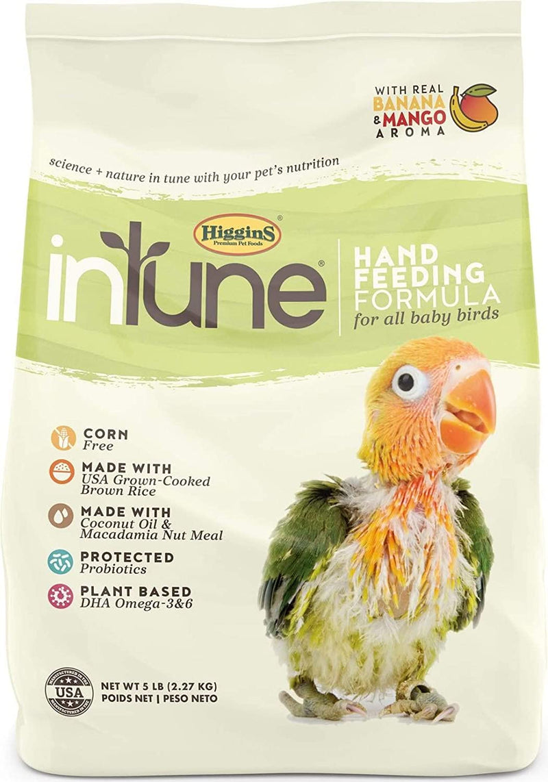 Higgins Intune Natural Hand Feeding Baby Bird Food, 5 Lb Animals & Pet Supplies > Pet Supplies > Bird Supplies > Bird Food Phillips Feed & Pet Supply   