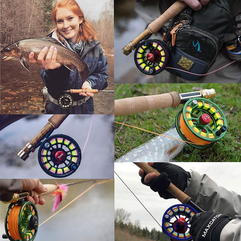 M MAXIMUMCATCH Maxcatch Toro Series Fly Fishing Reel with Large Arbor, Cnc-Machined Aluminum Alloy Body: 3/4, 5/6, 7/8 Wt in Blue, Green, or Black Sporting Goods > Outdoor Recreation > Fishing > Fishing Reels Maxcatch   