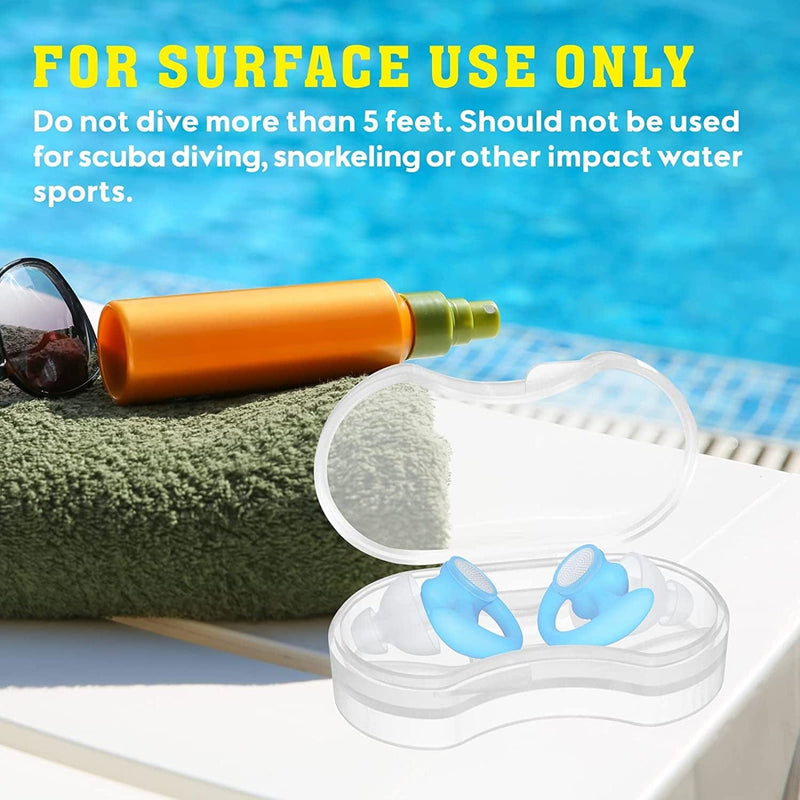 Ear Plugs for Swimming, 2 Pairs Waterproof Ultra Comfy Reusable Adult Swimming Earplugs for Swimmers, Shower, Bathing, Surfing and Other Water Sports Sporting Goods > Outdoor Recreation > Boating & Water Sports > Swimming Apawii   