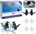 Ear Plugs for Swimming, 4-Pair Pack Swimming Earplugs for Kids Adult, Double Waterproof and Sound Hole Design Earplugs for Swimmer, Best for Showering Bathing Surfing Snorkeling Sporting Goods > Outdoor Recreation > Boating & Water Sports > Swimming HaYiue Black  