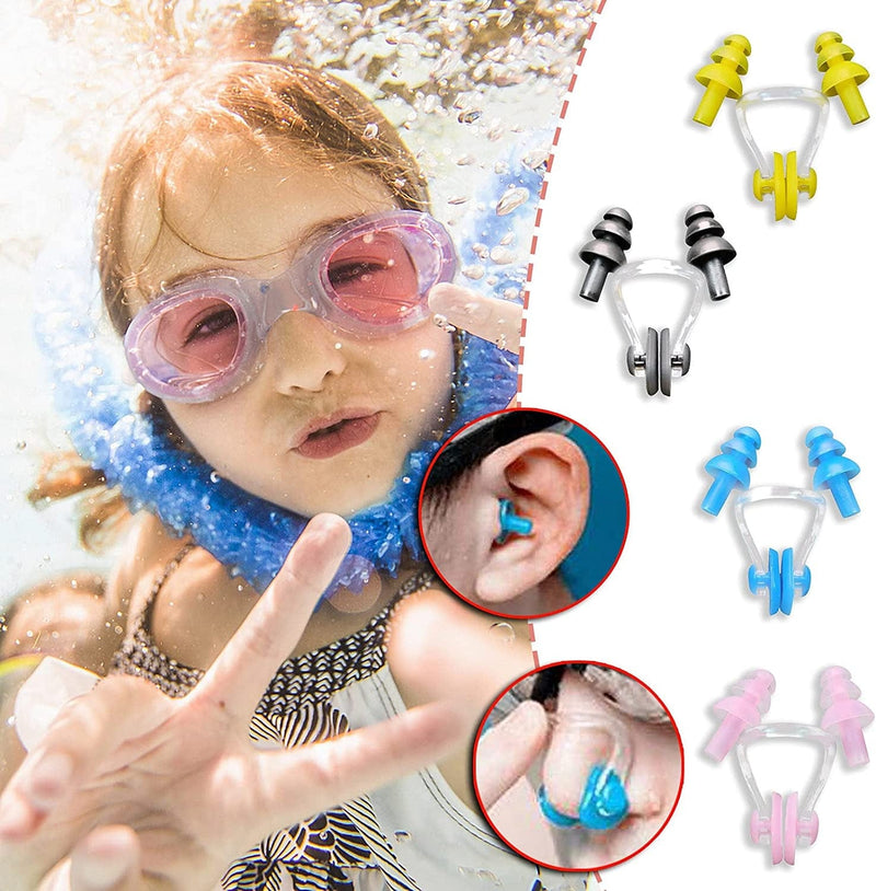 Ear Plugs for Swimming Adults with Nose Clip, Swimming Ear Plugs Kids, Professional Waterproof for Showering Bathing Surfing Snorkeling Sporting Goods > Outdoor Recreation > Boating & Water Sports > Swimming Juesi   