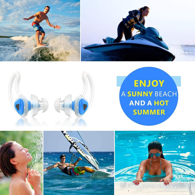 Ear Plugs for Swimming, Softvox Swimming Ear Plugs for Adults Men Women Juniors Swimmers - Block Water Out, Super Soft, Custom Fit, Silicone Water Earplugs for Swim Pool Shower Bathing Water Sports Sporting Goods > Outdoor Recreation > Boating & Water Sports > Swimming softvox   