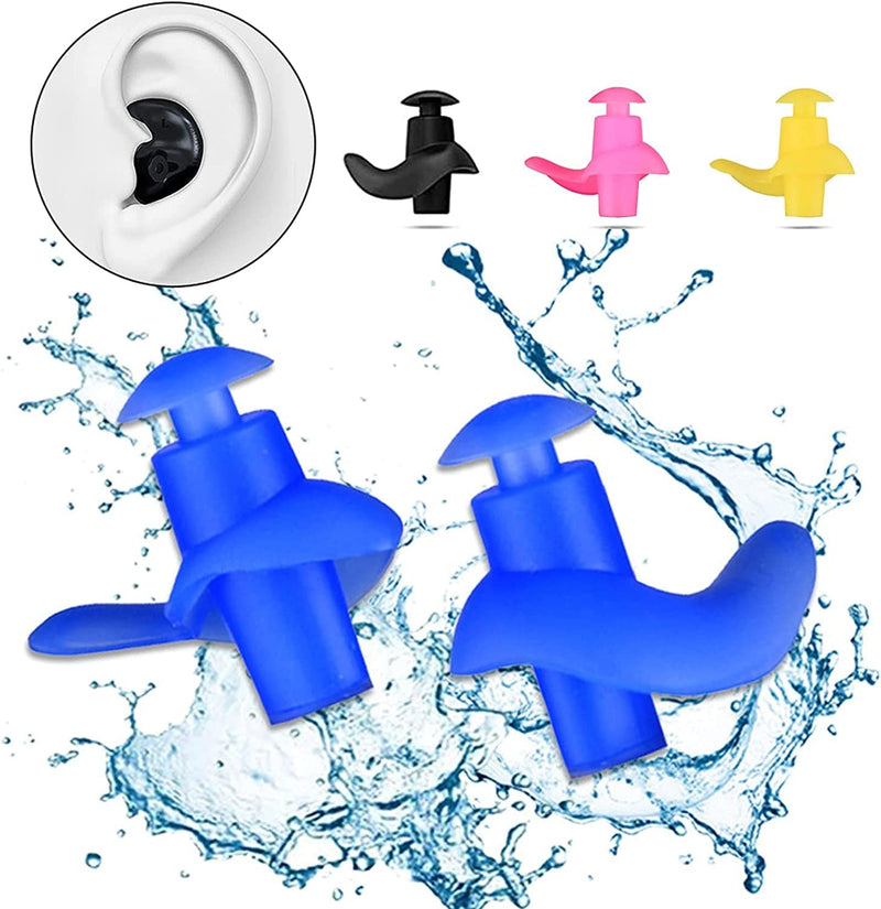 Ear Plugs for Swimming,Waterproof Reusable Silicone Swimming Ear Plugs,Swimmers Ear Plugs for Bathing Surfing and Snorkeling(4-Pack) Sporting Goods > Outdoor Recreation > Boating & Water Sports > Swimming Ginogento   