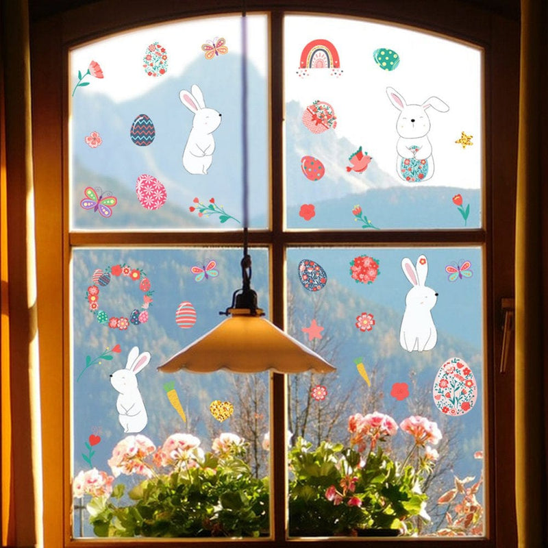 Easter Bunny Window Stickers Double-Side Easter Window Clings Decorations for Home, Eggs Home Glass Decals Decor for Kids, Spring Home Holiday Party Ornaments Home & Garden > Decor > Seasonal & Holiday Decorations DoyleShield   