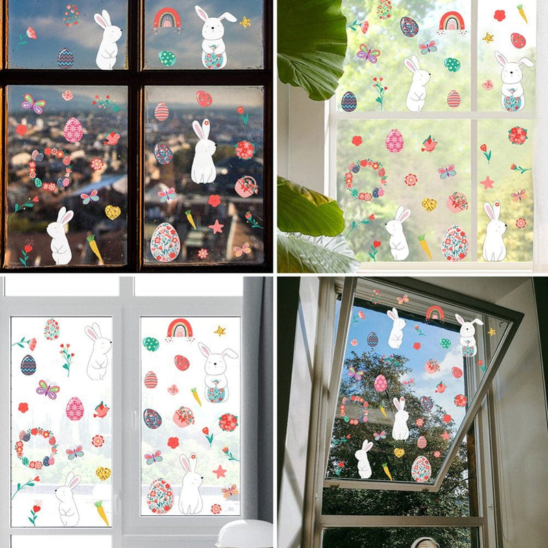 Easter Bunny Window Stickers Double-Side Easter Window Clings Decorations for Home, Eggs Home Glass Decals Decor for Kids, Spring Home Holiday Party Ornaments Home & Garden > Decor > Seasonal & Holiday Decorations DoyleShield   
