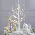 Easter Decor, Vanthylit Pre-Lit Easter Egg Floral Tree Lights with Timer, 2FT Easter Table Centerpiece Decoration, LED Birch Tree with Light, Easter Egg Tree for Table, Easter Decorations for the Home Home & Garden > Decor > Seasonal & Holiday Decorations Vanthylit Brich Tree  