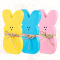 Easter Decorations,3Pcs Easter Bunny Decor,Wooden Bunny Easter Decorations for the Home,Suitable for Easter Tiered Tray,Table Decor,Spring Home Decor(Yellow Pink Blue） Home & Garden > Decor > Seasonal & Holiday Decorations bao xue wan ju Yellow Pink Blue  