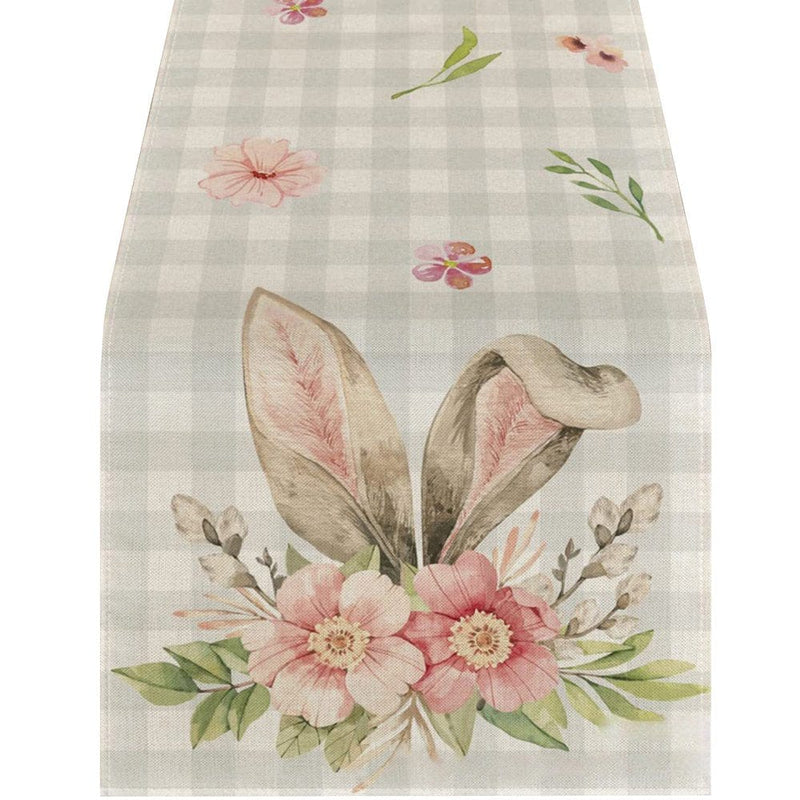 Easter Decorations Easter Table Flag Holiday Bunny Egg Little Printed Linen Tablecloth Easter Decorations for Home