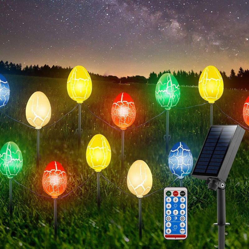 Easter Decorations,Innens Easter Eggs String Lights 25Ft Solar,Easter Decorations for the Home Garden Yard Path Lawn,Easter Decor Outdoor Waterproof 20 LED Color Changing Lights with 8 Lighting Modes Home & Garden > Decor > Seasonal & Holiday Decorations innens   