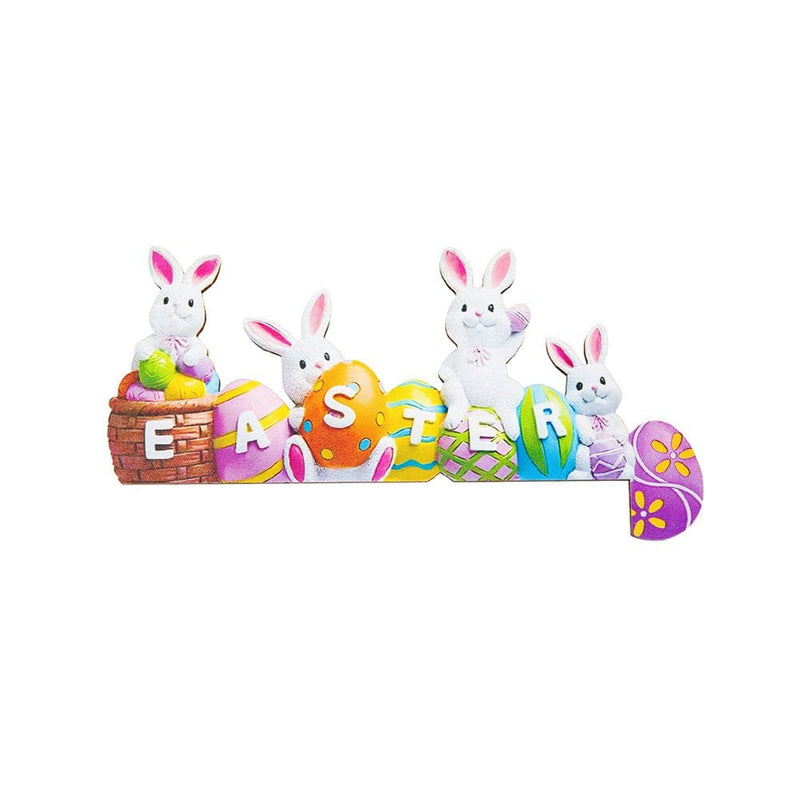 Easter Decorations Outdoor 1PC Easter Door Frame Decorations Spring Bunny and Easter Eggs Door Corner Sign Decor Easter Ornament Wood Easter Door Decorations Party Supplies for Easter Door Window Home & Garden > Decor > Seasonal & Holiday Decorations Unbranded One Size A 