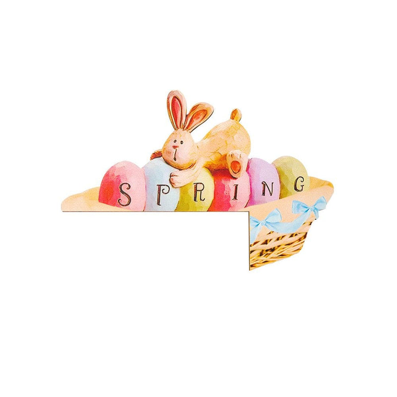Easter Decorations Outdoor 1PC Easter Door Frame Decorations Spring Bunny and Easter Eggs Door Corner Sign Decor Easter Ornament Wood Easter Door Decorations Party Supplies for Easter Door Window Home & Garden > Decor > Seasonal & Holiday Decorations Unbranded One Size D 