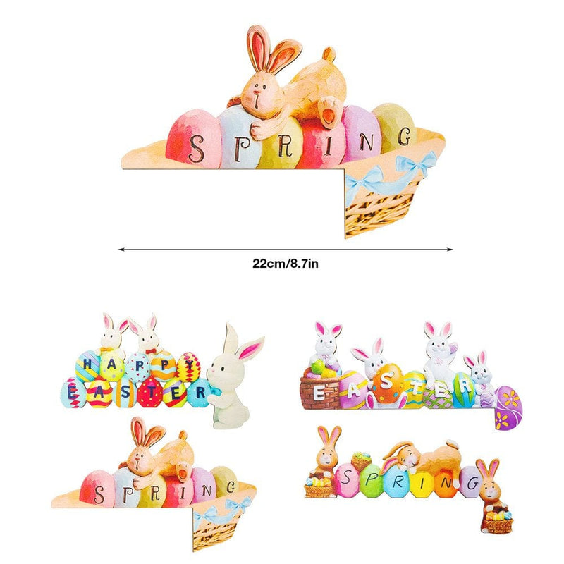 Easter Decorations Outdoor 1PC Easter Door Frame Decorations Spring Bunny and Easter Eggs Door Corner Sign Decor Easter Ornament Wood Easter Door Decorations Party Supplies for Easter Door Window Home & Garden > Decor > Seasonal & Holiday Decorations Unbranded   