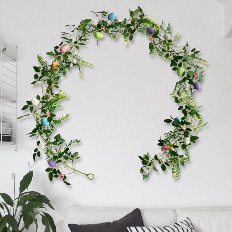 Easter Egg Artificial Garland Decorations for Tree Fireplace Arch Accessories Cute Durable Elegant Vivid and Stylish Handicrafts 190Cm Home & Garden > Decor > Seasonal & Holiday Decorations TISHITA   
