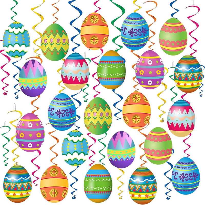 Easter Egg Hanging Swirls Ceiling Party Decorations, Easter Egg Pattern Hanging Foil Ceiling Decorations Happy Easter Day Party Decorations Home & Garden > Decor > Seasonal & Holiday Decorations Know me   