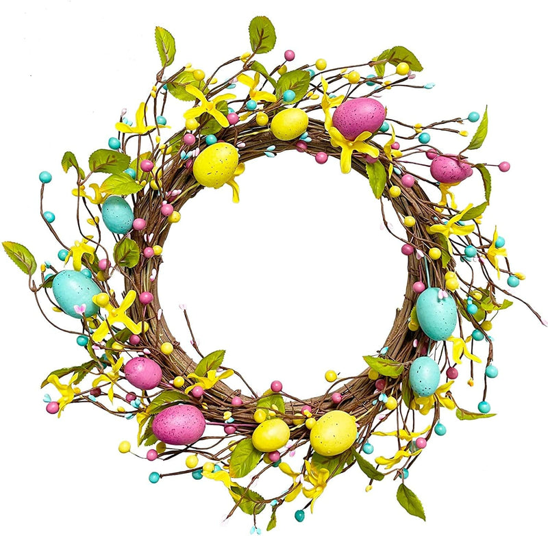 Easter Egg Wreath for Easter Decoration Home & Garden > Decor > Seasonal & Holiday Decorations Aflyu   