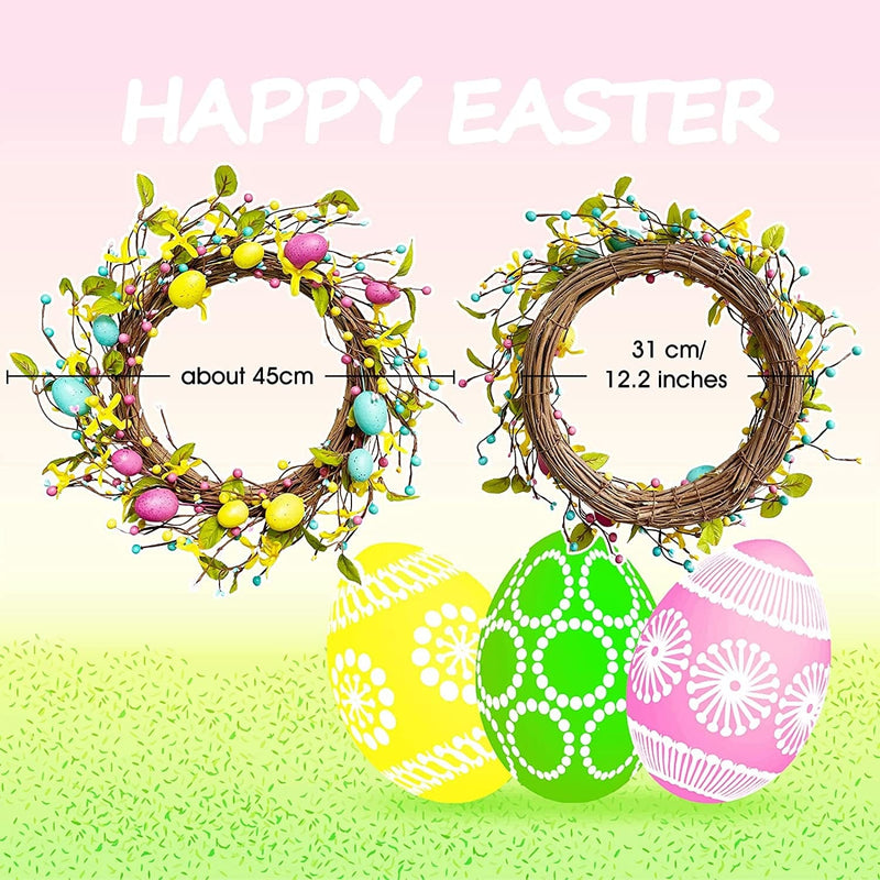 Easter Egg Wreath for Easter Decoration Home & Garden > Decor > Seasonal & Holiday Decorations Aflyu   