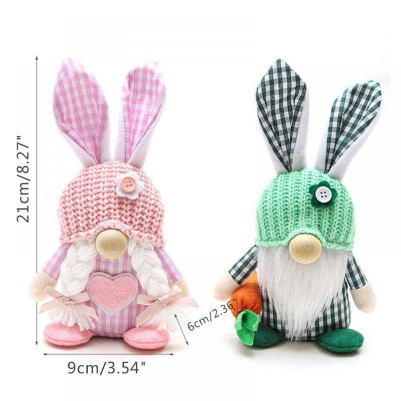 Easter Gnomes Decorations, 1/2 Pcs Plush Easter Bunny Handmade Swedish Tomte Elf Stuffed Doll Rabbit Gifts Cute Easter Faceless Dwarf Bunny Household Ornaments, Home Decor Home & Garden > Decor > Seasonal & Holiday Decorations Qinxue   