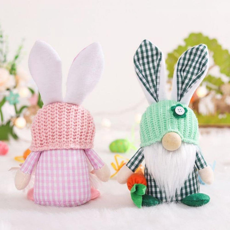 Easter Gnomes Decorations, 1/2 Pcs Plush Easter Bunny Handmade Swedish Tomte Elf Stuffed Doll Rabbit Gifts Cute Easter Faceless Dwarf Bunny Household Ornaments, Home Decor