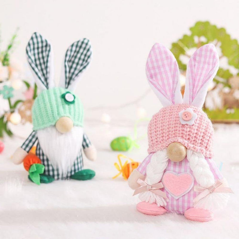 Easter Gnomes Decorations, 1/2 Pcs Plush Easter Bunny Handmade Swedish Tomte Elf Stuffed Doll Rabbit Gifts Cute Easter Faceless Dwarf Bunny Household Ornaments, Home Decor Home & Garden > Decor > Seasonal & Holiday Decorations Qinxue   