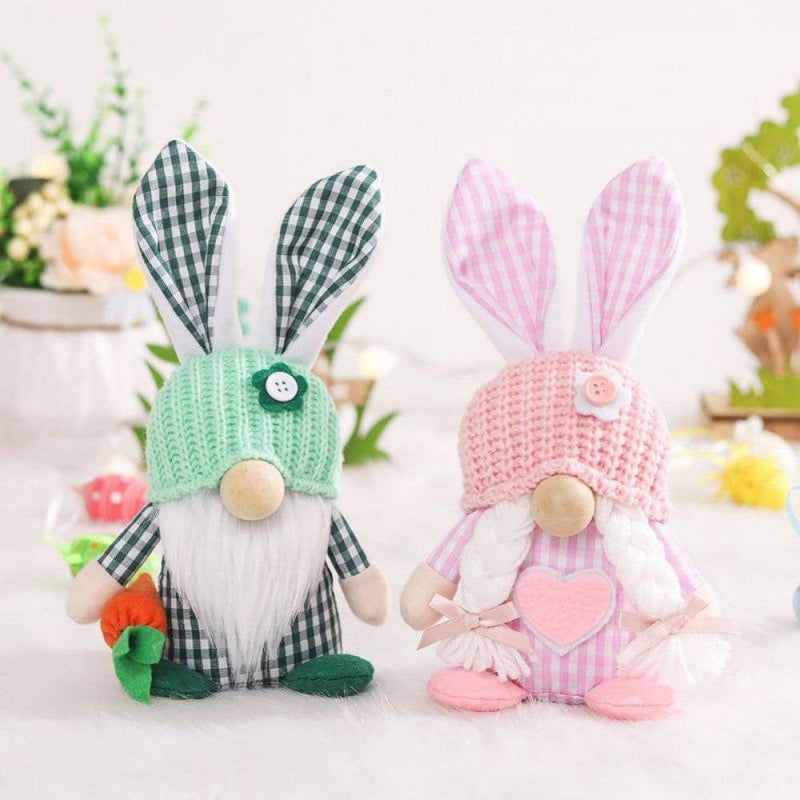 Easter Gnomes Decorations, 1/2 Pcs Plush Easter Bunny Handmade Swedish Tomte Elf Stuffed Doll Rabbit Gifts Cute Easter Faceless Dwarf Bunny Household Ornaments, Home Decor