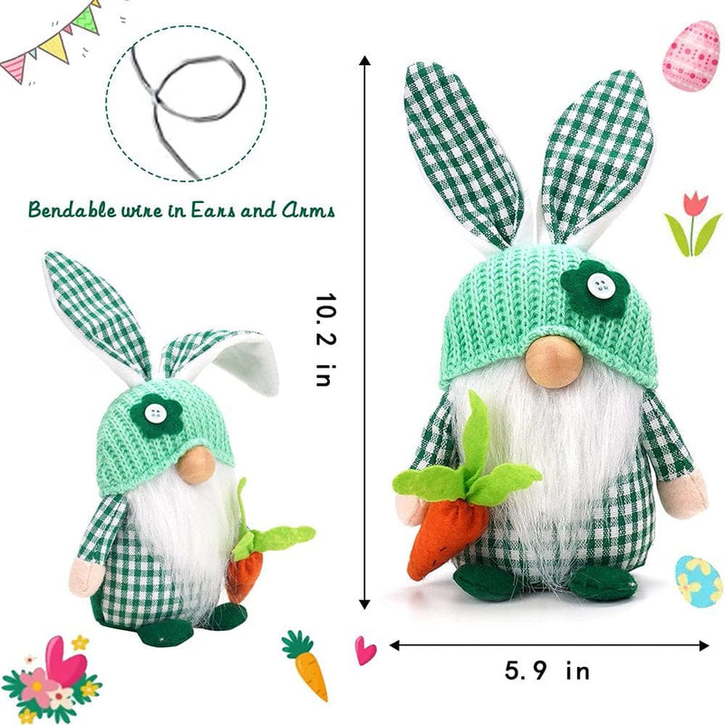 Easter Gnomes Decorations for Home,2 Pack Cute Bunny Tiered Tray Spring Plush Gnome House Decor Handmade Swedish Tomte Elfs Dwarf Rabbit Doll Home & Garden > Decor > Seasonal & Holiday Decorations None   