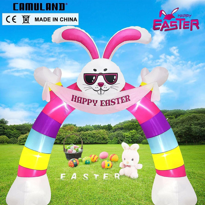 Easter Inflatable Outdoor, CAMULAND 10FT Bunny Inflatable Arch Decoration with Banner and LED Lights, Easter Inflatables Archway Décor, Great for Home, Yard, Lawn Home & Garden > Decor > Seasonal & Holiday Decorations CAMULAND   