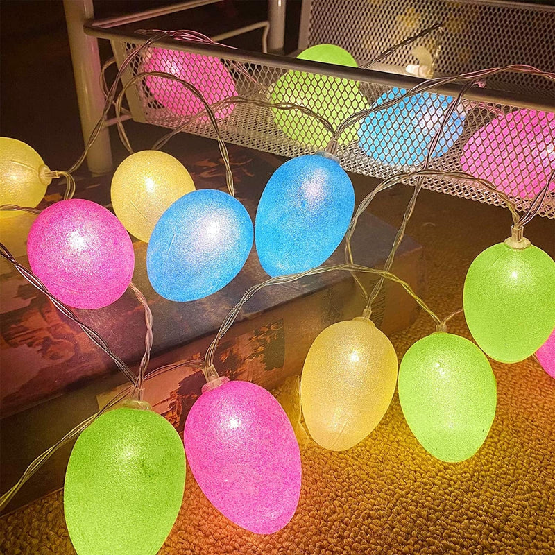 Easter Lights Decorations Outdoor Easter Lights,10 Ft 20 Led Easter Eggs Colorful String Lights Battery Operated Fairy Lights Garland Easter Decoration Indoor Home Tree Easter Hunt (Warm White) Home & Garden > Decor > Seasonal & Holiday Decorations TURNMEON   