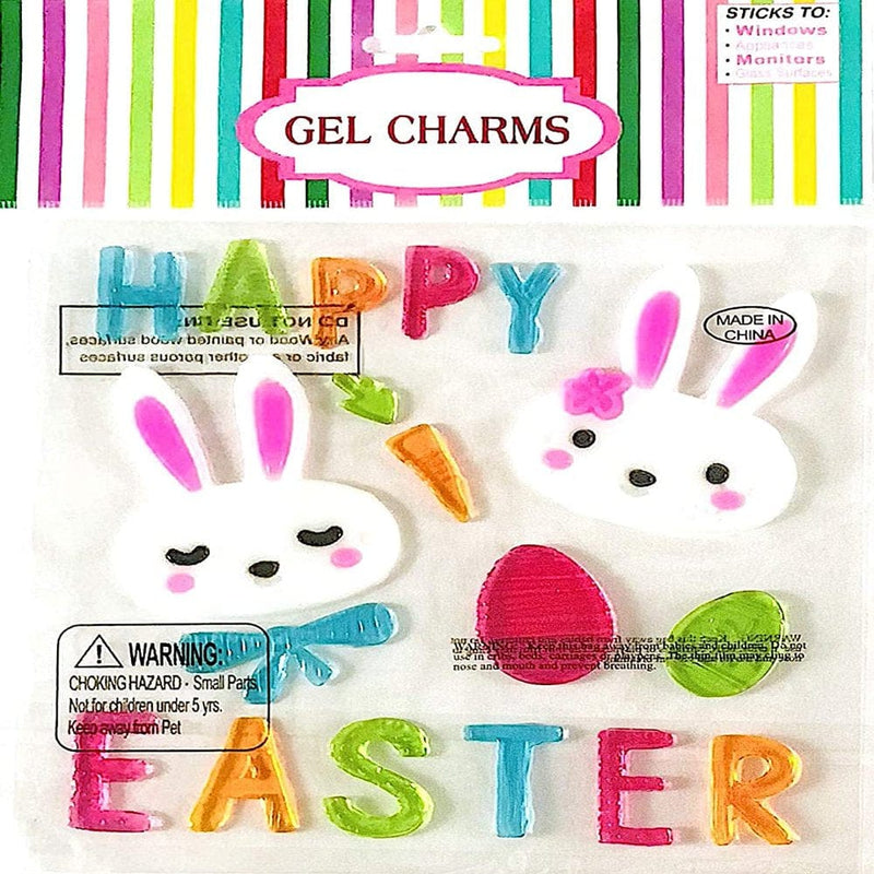 Easter Spring Window Gel Clings: Decoration Pack Including Bunnies, Eggs, Flowers, Butterfly Home & Garden > Decor > Seasonal & Holiday Decorations Nantucket distributing   