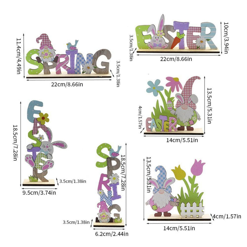 Easter Table Decorations Centerpiece Signs for Dining Room Table Easter Bunny for Spring Holiday Easter Party Décor Ornament Indoor Outdoor Garden Yard Lawn Party Supplies Home & Garden > Decor > Seasonal & Holiday Decorations JANDEL   