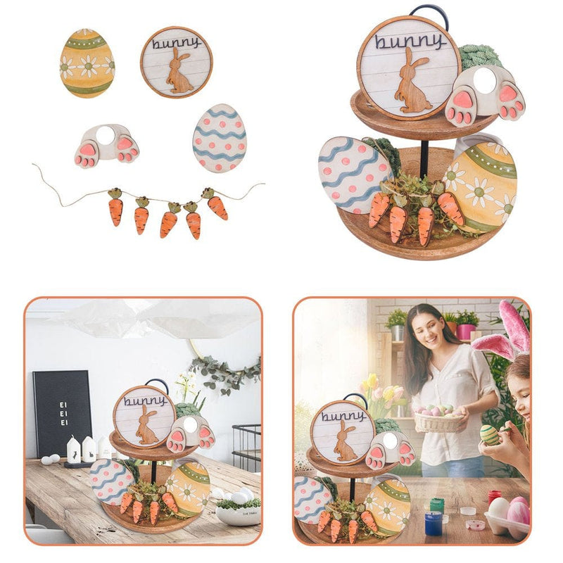 Easter Tiered Tray Decor Set of 9 Easter Decorations for the Home Home & Garden > Decor > Seasonal & Holiday Decorations Home   