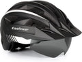 EASTINEAR Adults Bike Helmet with Magnetic Goggle Bicycle Helmet with USB Rechargeable LED Light for Men Women Cycling Helmet with Removable Sun Visor Adjustable Size Sporting Goods > Outdoor Recreation > Cycling > Cycling Apparel & Accessories > Bicycle Helmets EASTINEAR Blackwhite Large 