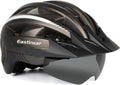 EASTINEAR Adults Bike Helmet with Magnetic Goggle Bicycle Helmet with USB Rechargeable LED Light for Men Women Cycling Helmet with Removable Sun Visor Adjustable Size Sporting Goods > Outdoor Recreation > Cycling > Cycling Apparel & Accessories > Bicycle Helmets EASTINEAR Ti Large 