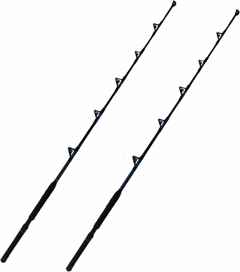 Eatmytackle Black & Blue All Roller Guide Boat Fishing Rod Sporting Goods > Outdoor Recreation > Fishing > Fishing Rods Eat My Tackle B: 60-80lb. 2 Pack  