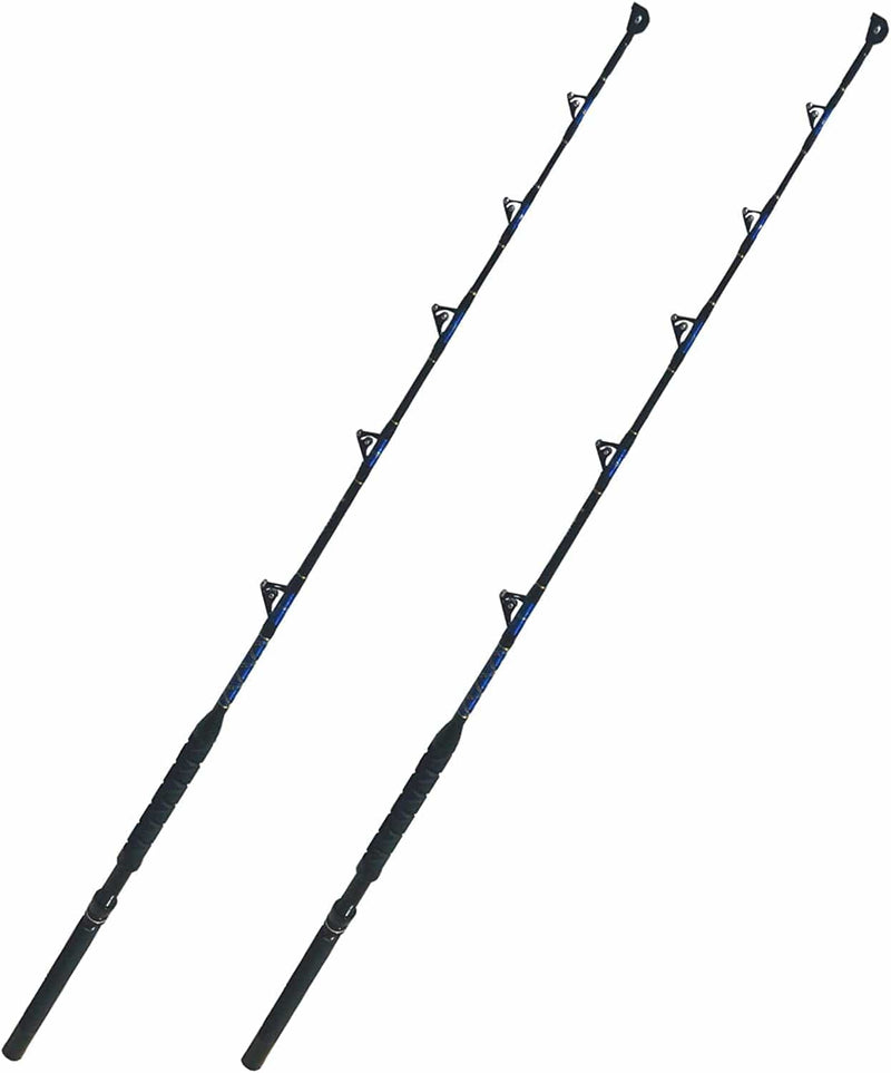 Eatmytackle Black & Blue All Roller Guide Boat Fishing Rod Sporting Goods > Outdoor Recreation > Fishing > Fishing Rods Eat My Tackle D: 150-180lb. 2 Pack  