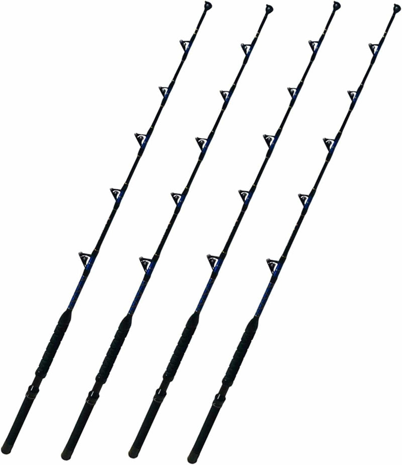 Eatmytackle Black & Blue All Roller Guide Boat Fishing Rod Sporting Goods > Outdoor Recreation > Fishing > Fishing Rods Eat My Tackle A: 30-50lb. 4 Pack  