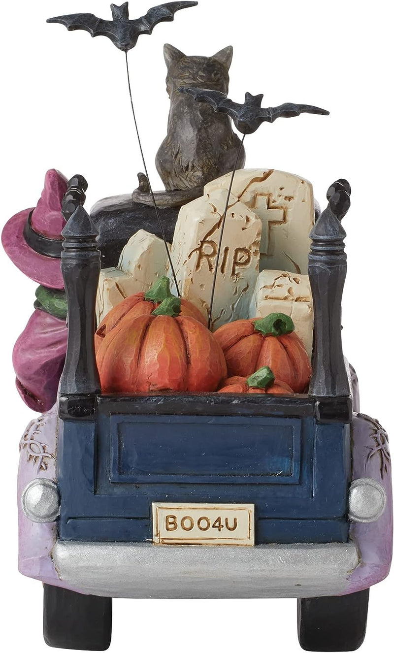 Enesco Jim Shore Heartwood Creek Halloween Pickup Truck Figurine, 6.3 Inch, Multicolor, Black  Enesco   