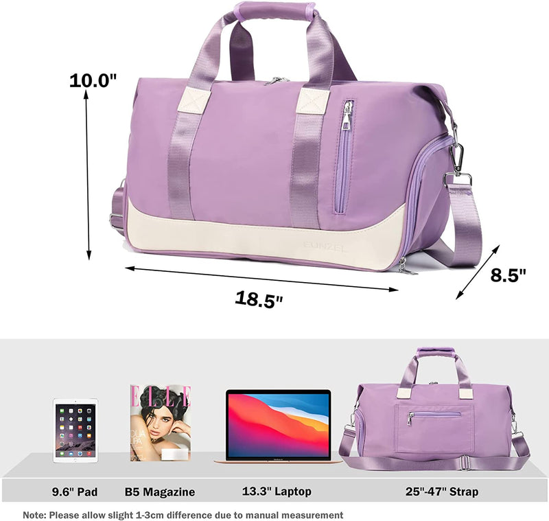 Sports Gym Bag, Travel Duffel Bag with Wet Pocket & Shoes Compartment Weekender Bag for Women and Men, Purple Home & Garden > Household Supplies > Storage & Organization Eunzel   
