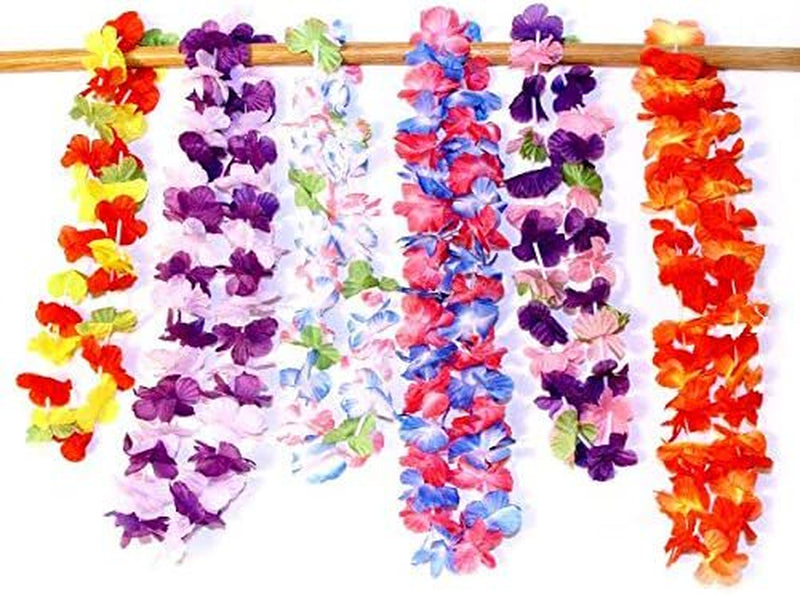 Dazzling Toys Ruffle Hawaiian Flower Leis - Silk 24 Pack - 2 Dozen Assorted Flower Necklace Luau Party Supplies for Holiday Events Arts & Entertainment > Party & Celebration > Party Supplies Dazzling Toys   