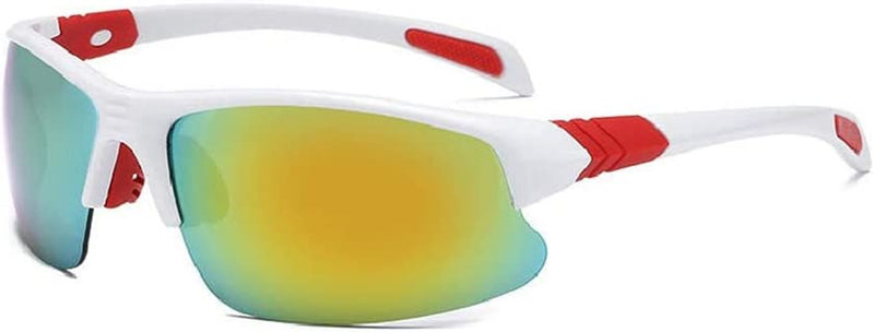 Runspeed Cycling Glasses Eyewear Sports Sunglasses UV400 for Riding Running Sporting Goods > Outdoor Recreation > Cycling > Cycling Apparel & Accessories Runspeed White/Red  