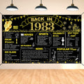DARUNAXY 41St Birthday Black Gold Party Decoration, Back in 1982 Banner 41 Year Old Birthday Party Poster Supplies, Extra Large Fabric Vintage 1982 Backdrop Photography Background for Men and Women Home & Garden > Decor > Seasonal & Holiday Decorations DARUNAXY Black Gold Back in 1983  
