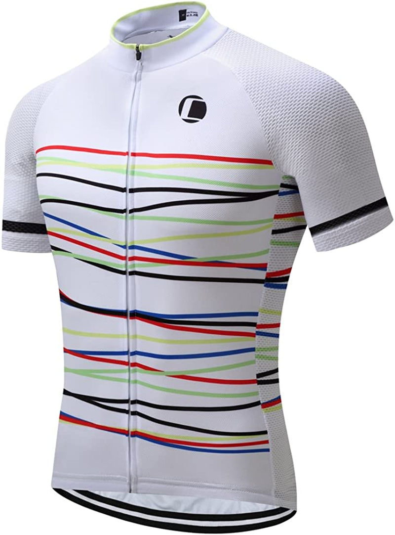 Coconut Ropamo CR Mens Cycling Jersey Short Sleeve Road Bike Shirt with 3+1 Zipper Pockets Breathable Quick Dry Sporting Goods > Outdoor Recreation > Cycling > Cycling Apparel & Accessories Coconut Ropamo 2032 Small 