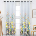 Kotile Room Darkening Curtains for Bedroom - White Curtains with Floral Printed Thermal Insulated Curtains Grommet Top Window Curtains 84 Inch Length for Living Room, 52 X 84 Inches, 2 Panels, Yellow Home & Garden > Decor > Window Treatments > Curtains & Drapes Kotile Textile *Yellow 52"x84" 