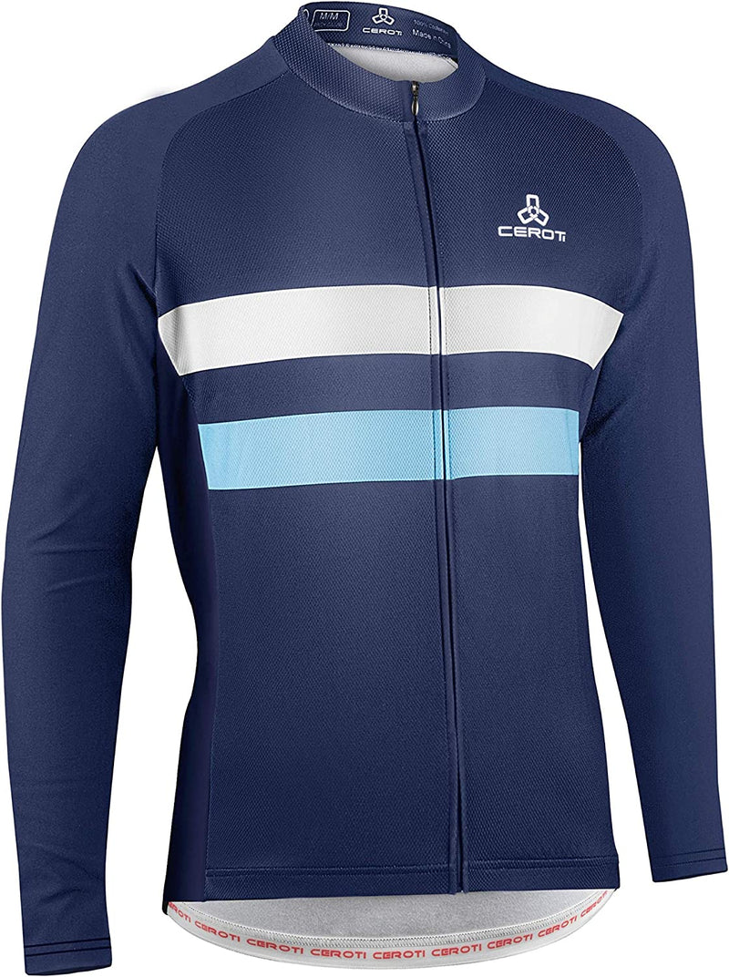 CEROTIPOLAR Snug Fit Cycling Bike Jerseys Fleeced, Fall Winter Long Sleeve Bicycle Jackets Sporting Goods > Outdoor Recreation > Cycling > Cycling Apparel & Accessories CEROTIPOLAR Snug Power Fit/Navy Blue XX-Large 