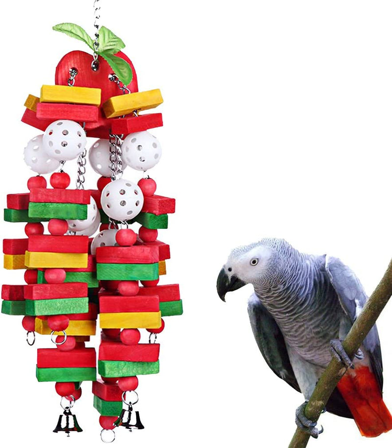 KINTOR Bird Chewing Toy Large Medium Parrot Cage Bite Toys African Grey Macaws Cockatoos Eclectus (Waterfall-Big)  Harvestkey Apple  