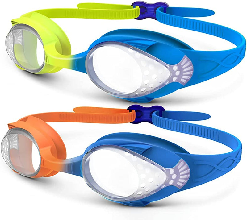 Outdoormaster Kids Swim Goggles 2 Pack - Quick Adjustable Strap Swimming Goggles for Kids Sporting Goods > Outdoor Recreation > Boating & Water Sports > Swimming > Swim Goggles & Masks OutdoorMaster 2 Pack-f  