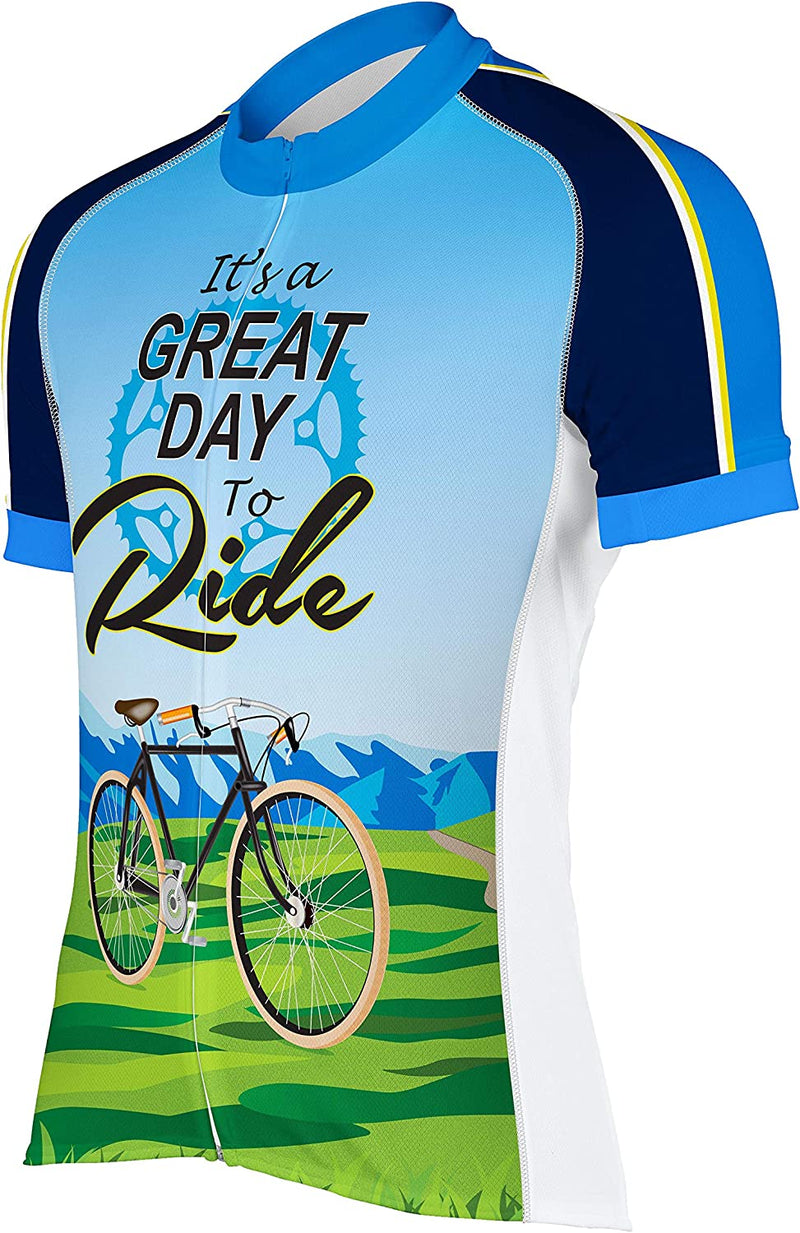 CORVARA BIKE WEAR It'S a Great Day Men'S Cycling Short Sleeve Bike Jersey Sporting Goods > Outdoor Recreation > Cycling > Cycling Apparel & Accessories CORVARA BIKE WEAR XX-Large  